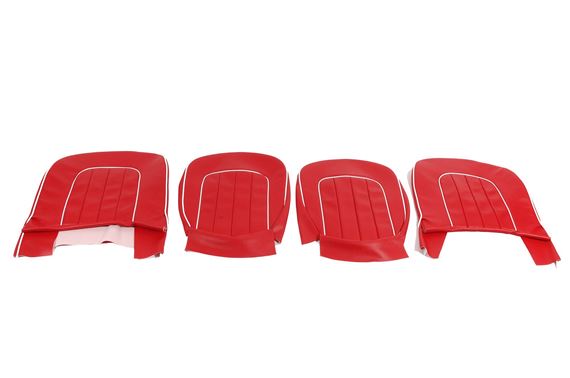Triumph TR3 Front Seat Cover Kit - Red Vinyl with White Piping - RW3022RED